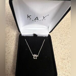 Dog paw black diamond sterling silver anklet